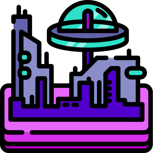 Futuristic city Icon representing Science Fiction
